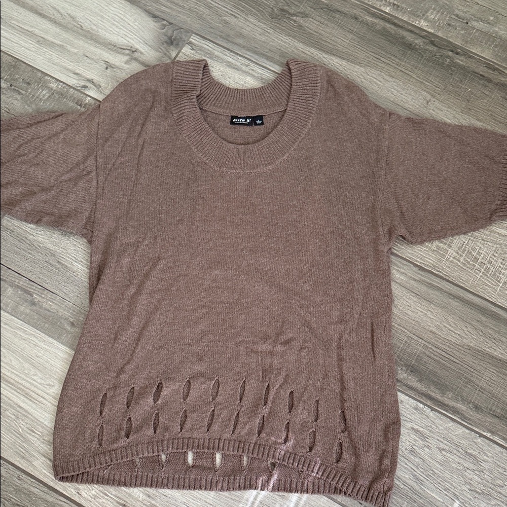 Allen B. By Allen Schwartz Brown Crew Neck Sweater